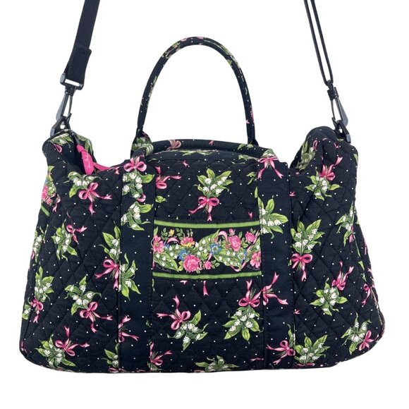 Vera Bradley  Floral Quilted Shoulder Strap & Handles Weekender Satchel Bag Sz L - Picture 2 of 13